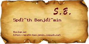 Spáth Benjámin névjegykártya